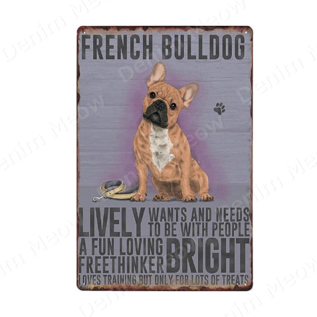 Multi Dog Vintage Metal Tin Signs Home Wall Deco N356