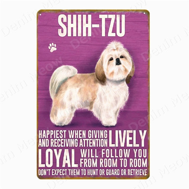 Multi Dog Vintage Metal Tin Signs Home Wall Deco N356