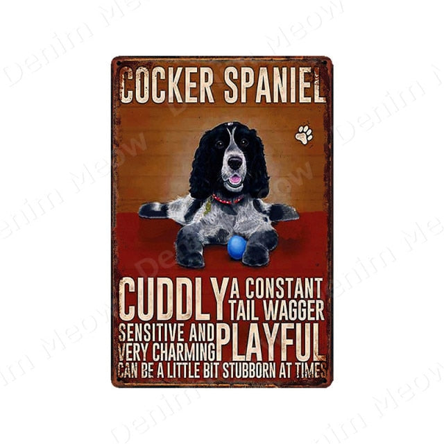 Multi Dog Vintage Metal Tin Signs Home Wall Deco N356