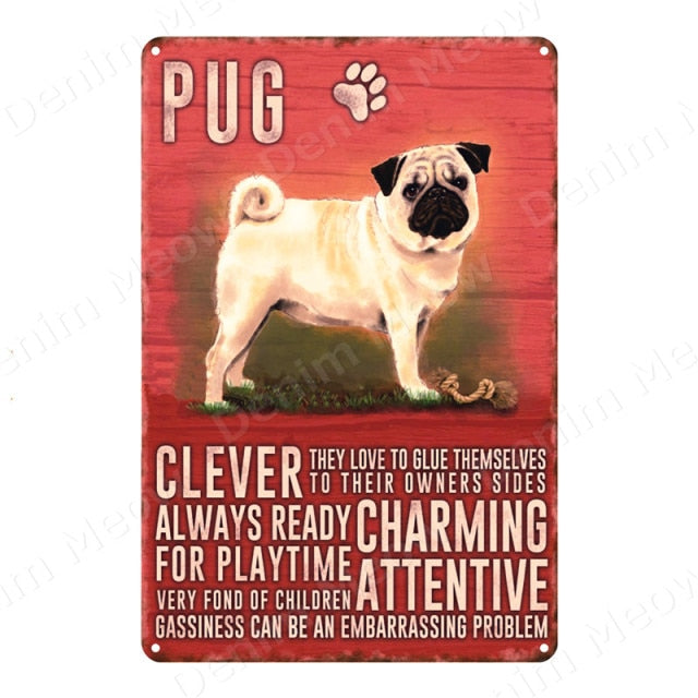Multi Dog Vintage Metal Tin Signs Home Wall Deco N356