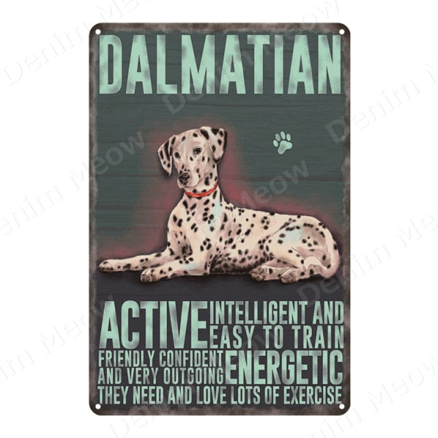 Multi Dog Vintage Metal Tin Signs Home Wall Deco N356