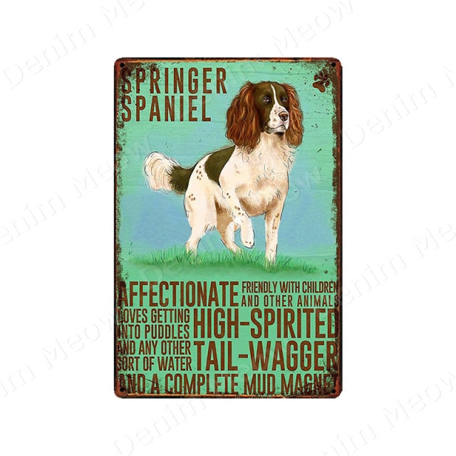 Multi Dog Vintage Metal Tin Signs Home Wall Deco N356