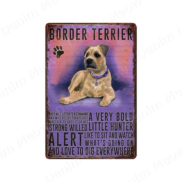 Multi Dog Vintage Metal Tin Signs Home Wall Deco N356