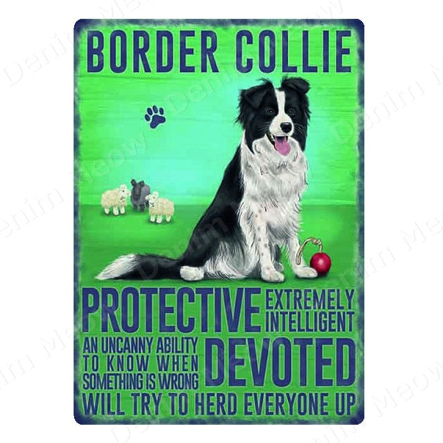 Multi Dog Vintage Metal Tin Signs Home Wall Deco N356