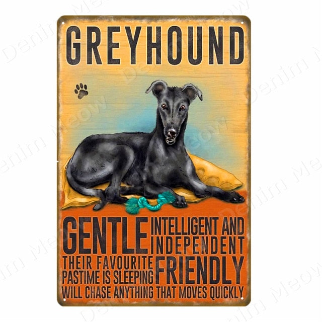 Multi Dog Vintage Metal Tin Signs Home Wall Deco N356