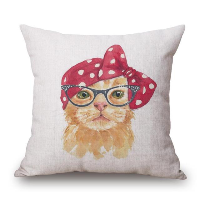 45*45 cm Fashion Cute Animal Cotton Linen Pillow Case Cushion Cover
