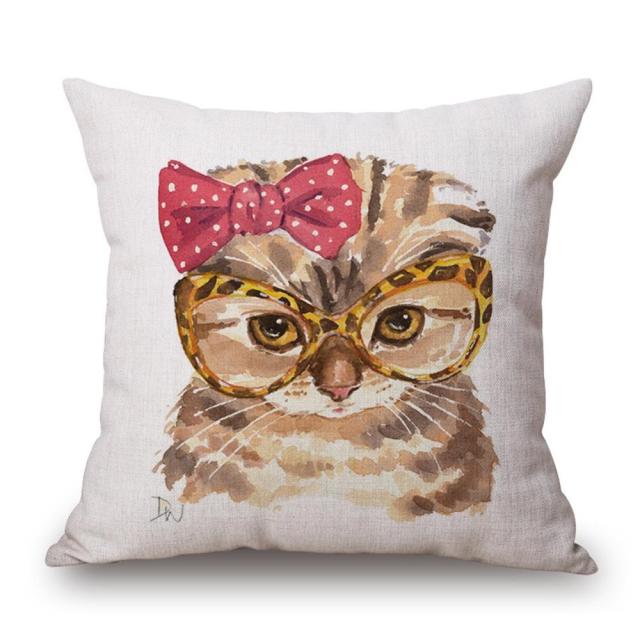 45*45 cm Fashion Cute Animal Cotton Linen Pillow Case Cushion Cover