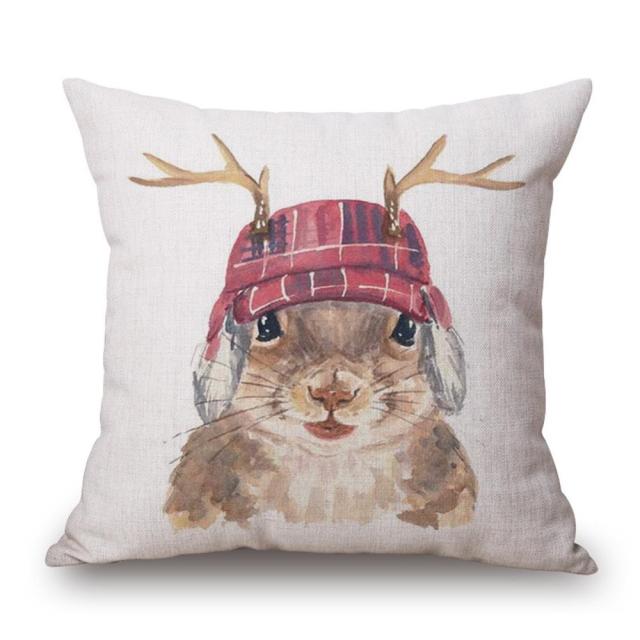 45*45 cm Fashion Cute Animal Cotton Linen Pillow Case Cushion Cover