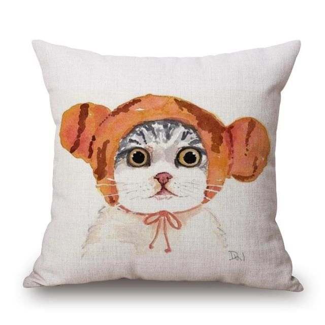 45*45 cm Fashion Cute Animal Cotton Linen Pillow Case Cushion Cover