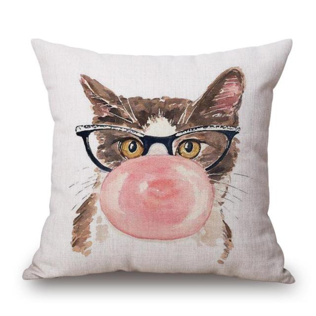 45*45 cm Fashion Cute Animal Cotton Linen Pillow Case Cushion Cover