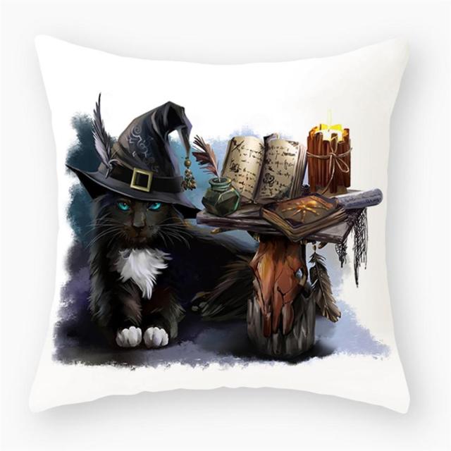 45*45 cm Cute Cat Theme Peachskin Pillow Case Cushion Cover