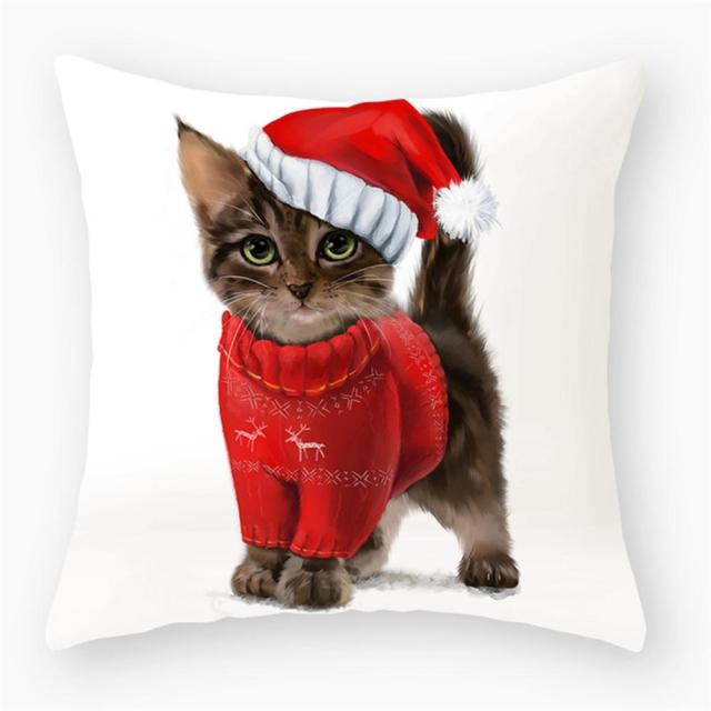 45*45 cm Cute Cat Theme Peachskin Pillow Case Cushion Cover