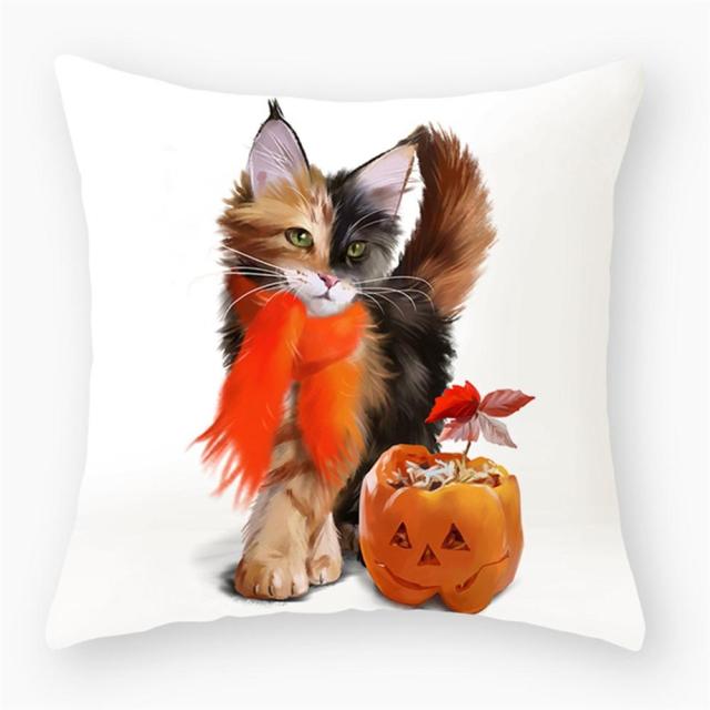 45*45 cm Cute Cat Theme Peachskin Pillow Case Cushion Cover