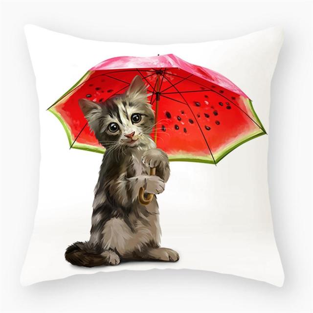 45*45 cm Cute Cat Theme Peachskin Pillow Case Cushion Cover