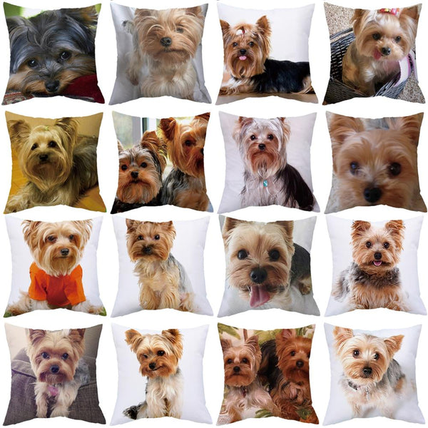 45*45 cm Cute Dogs Pattern Peach Skin Pillow Case Cushion Cover