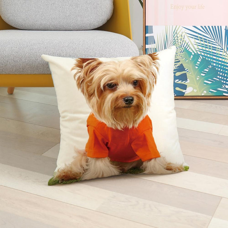 45*45 cm Cute Dogs Pattern Peach Skin Pillow Case Cushion Cover