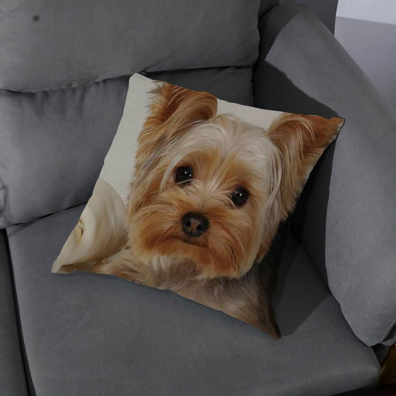 45*45 cm Cute Dogs Pattern Peach Skin Pillow Case Cushion Cover