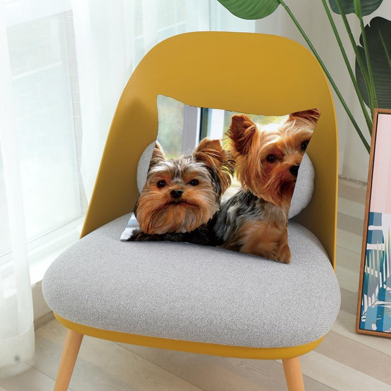 45*45 cm Cute Dogs Pattern Peach Skin Pillow Case Cushion Cover