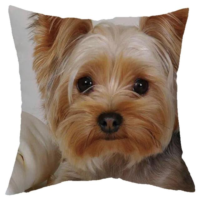 45*45 cm Cute Dogs Pattern Peach Skin Pillow Case Cushion Cover
