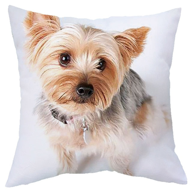 45*45 cm Cute Dogs Pattern Peach Skin Pillow Case Cushion Cover