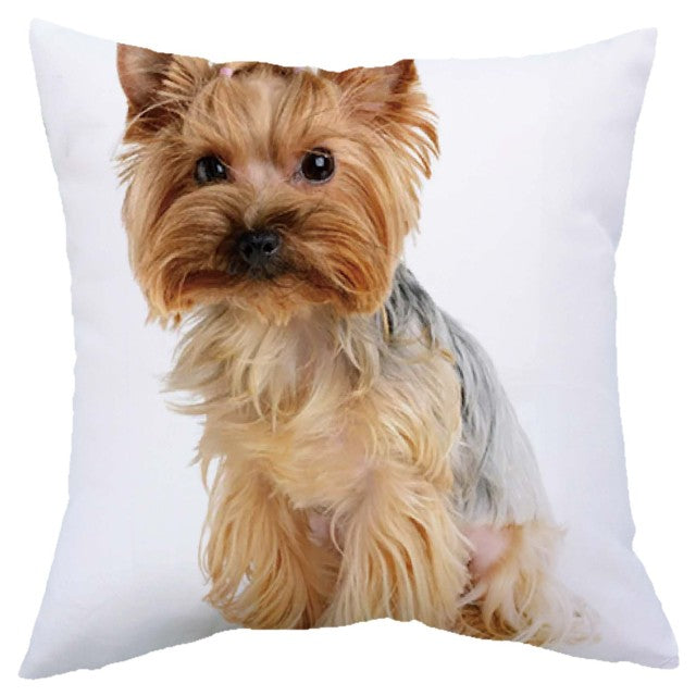 45*45 cm Cute Dogs Pattern Peach Skin Pillow Case Cushion Cover