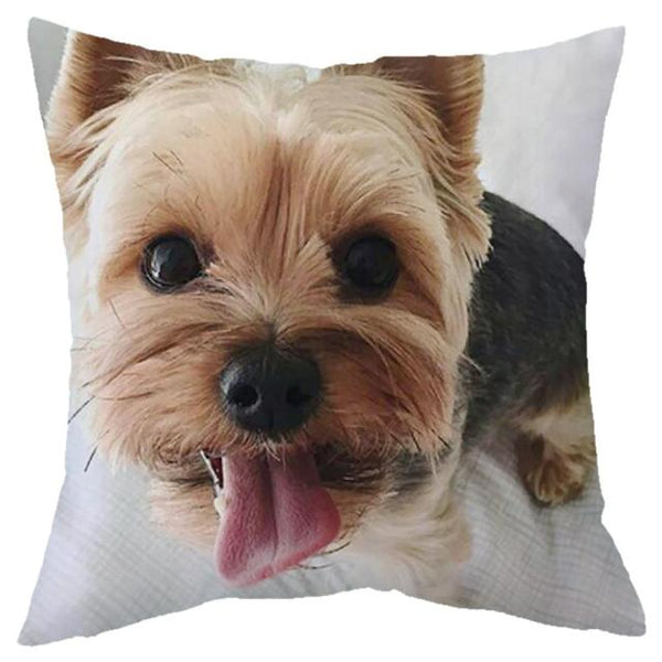 45*45 cm Cute Dogs Pattern Peach Skin Pillow Case Cushion Cover