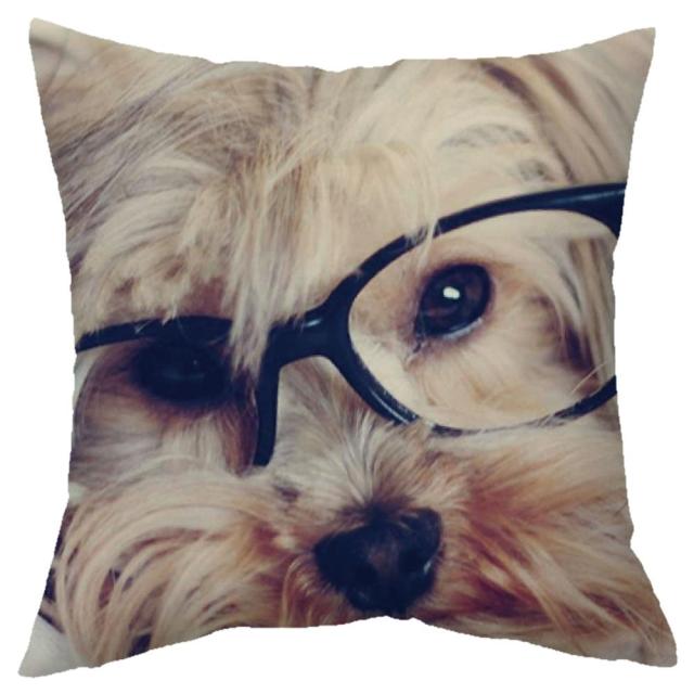 45*45 cm Cute Dogs Pattern Peach Skin Pillow Case Cushion Cover