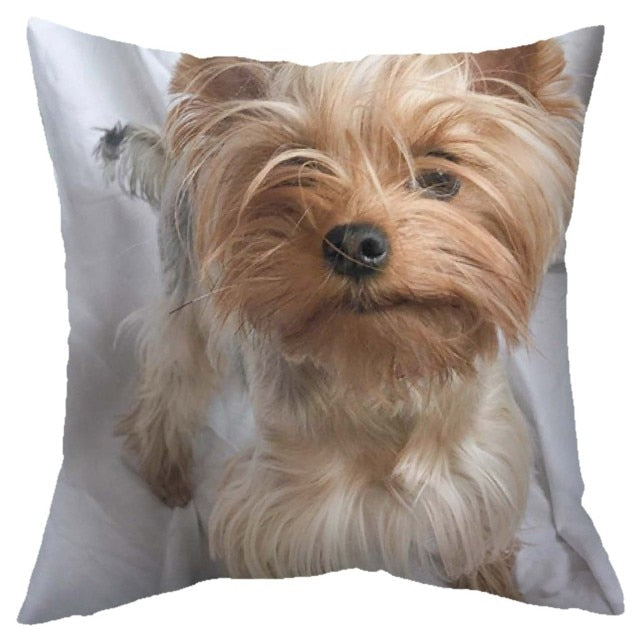 45*45 cm Cute Dogs Pattern Peach Skin Pillow Case Cushion Cover