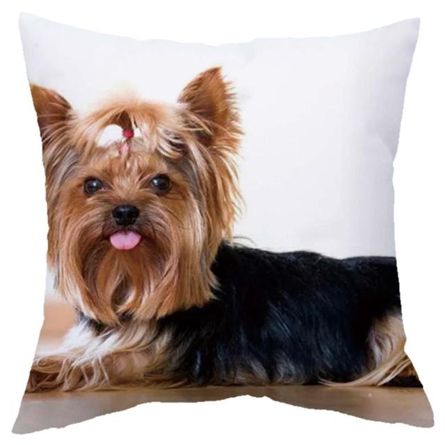 45*45 cm Cute Dogs Pattern Peach Skin Pillow Case Cushion Cover