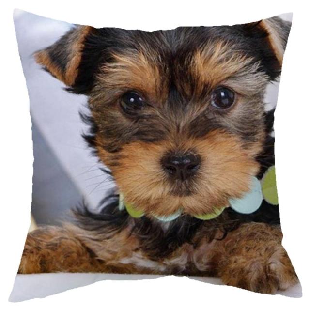45*45 cm Cute Dogs Pattern Peach Skin Pillow Case Cushion Cover