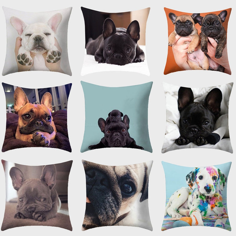 45*45 cm Cute Dog Animal Printed Pillow Case Cushion Cover