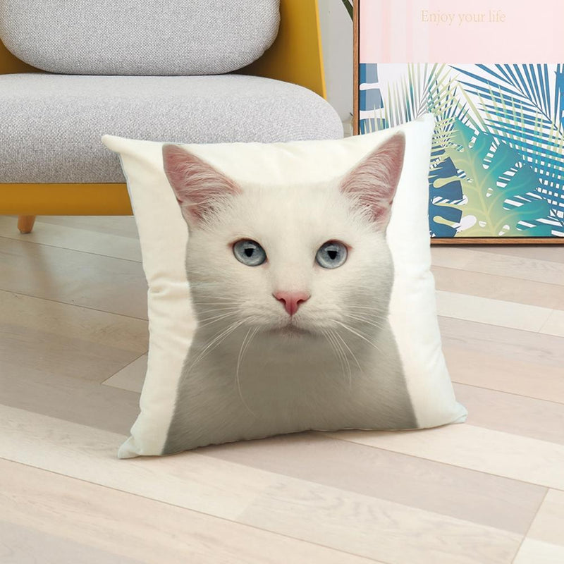 45*45 cm Upclose Cat Face Pattern Polyester Pillow Case Cushion Cover