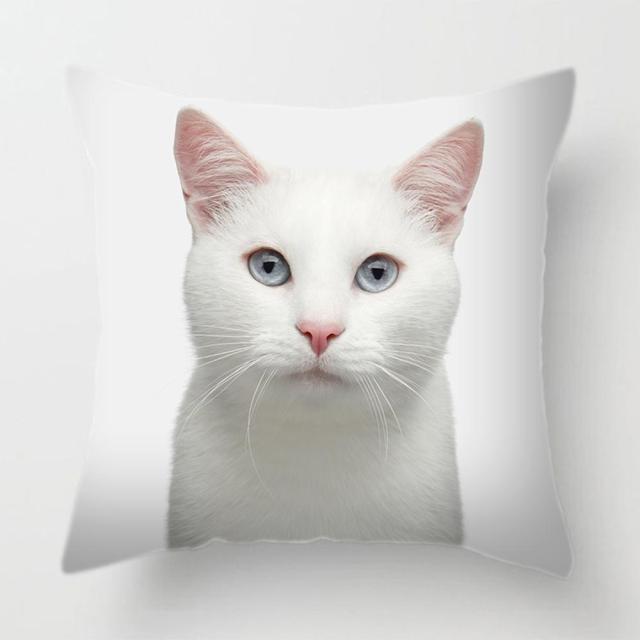 45*45 cm Upclose Cat Face Pattern Polyester Pillow Case Cushion Cover