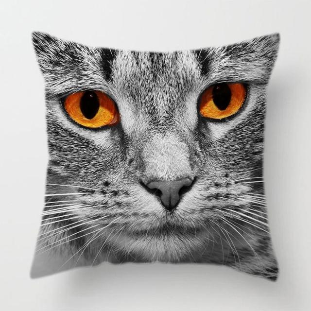 45*45 cm Upclose Cat Face Pattern Polyester Pillow Case Cushion Cover