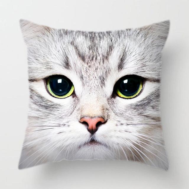 45*45 cm Upclose Cat Face Pattern Polyester Pillow Case Cushion Cover