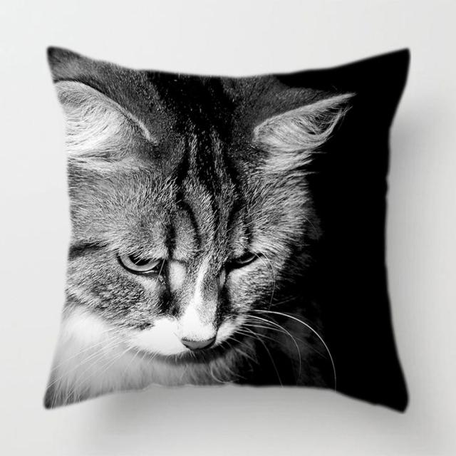 45*45 cm Upclose Cat Face Pattern Polyester Pillow Case Cushion Cover