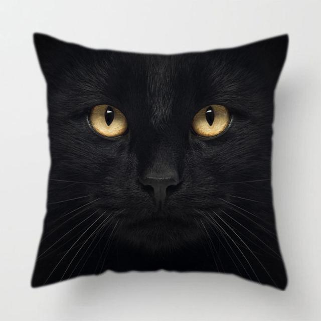 45*45 cm Upclose Cat Face Pattern Polyester Pillow Case Cushion Cover