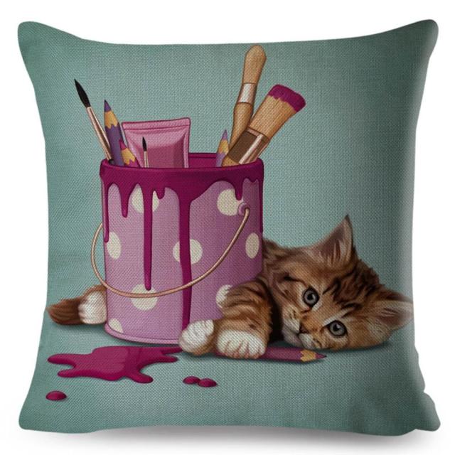 45*45 cm Animal in Gift Cotton Linen Pillow Case Cushion Cover