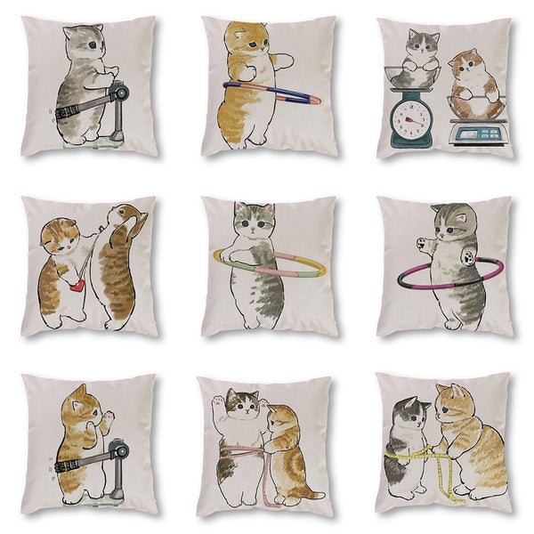 45*45 cm Cute Cat Pillow Case Cushion Cover