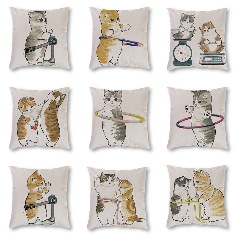 45*45 cm Cute Cat Pillow Case Cushion Cover