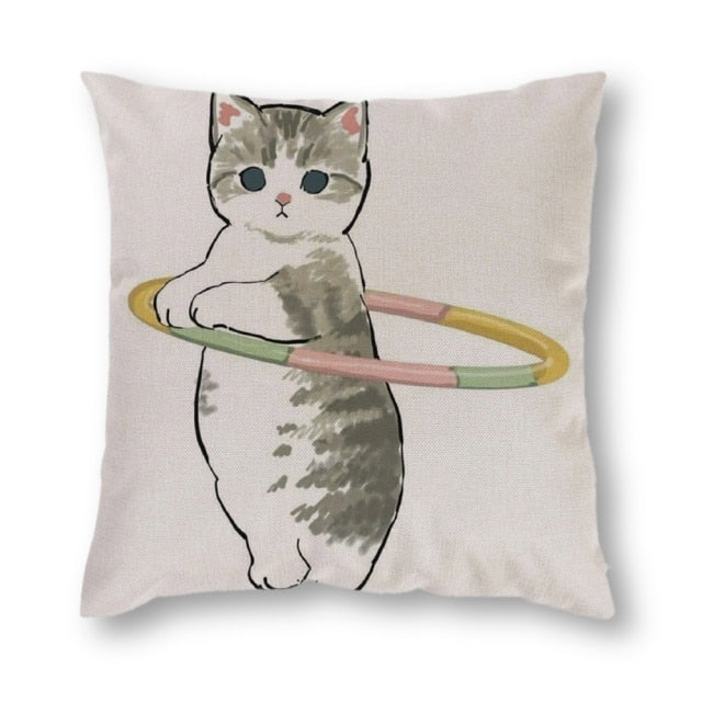 45*45 cm Cute Cat Pillow Case Cushion Cover
