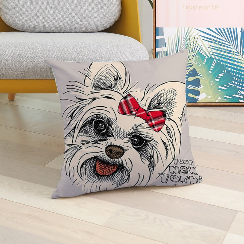 45*45 cm Cartoon Dog Short Plush Pillow Case Cushion Cover