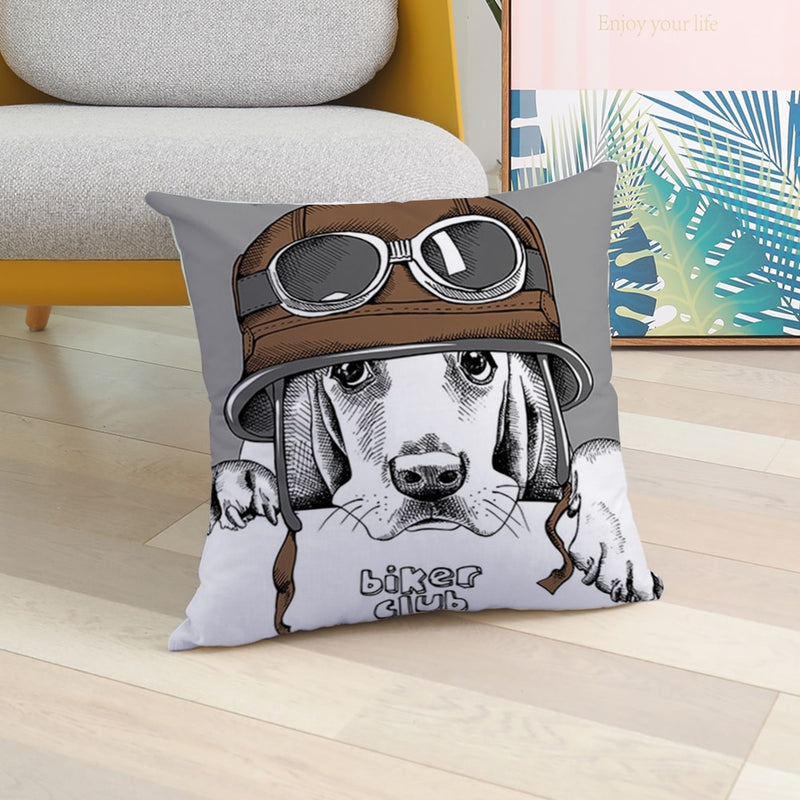 45*45 cm Cartoon Dog Short Plush Pillow Case Cushion Cover