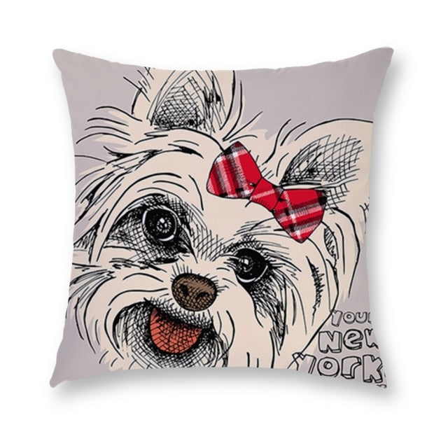 45*45 cm Cartoon Dog Short Plush Pillow Case Cushion Cover