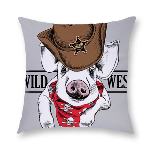 45*45 cm Cartoon Dog Short Plush Pillow Case Cushion Cover