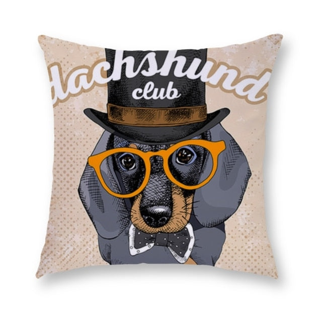 45*45 cm Cartoon Dog Short Plush Pillow Case Cushion Cover
