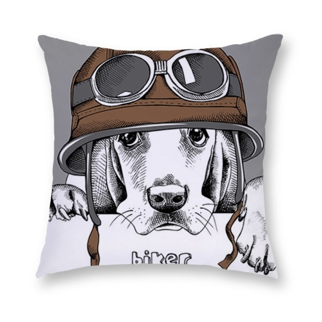 45*45 cm Cartoon Dog Short Plush Pillow Case Cushion Cover