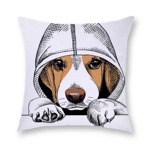 45*45 cm Cartoon Dog Short Plush Pillow Case Cushion Cover