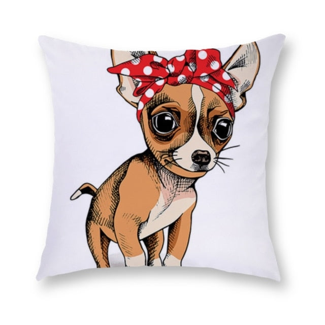 45*45 cm Cartoon Dog Short Plush Pillow Case Cushion Cover