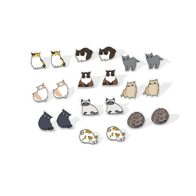 Siamese Cat Acrylic Stud Earring 45782733